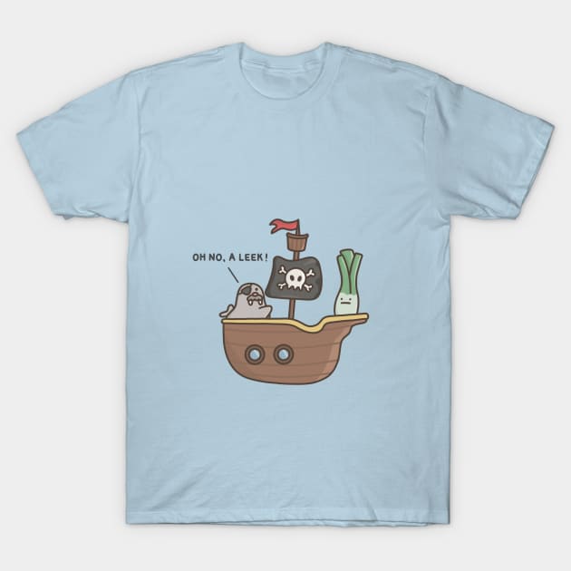 A Pirate Ship Leek T-Shirt by pbanddoodles